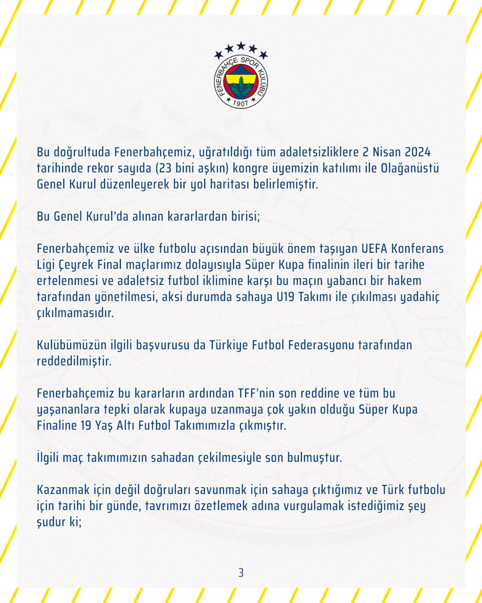 Fenerbahce's tweet image. Kamuoyuna Duyuru

🔗 bit.ly/4aNXHaX