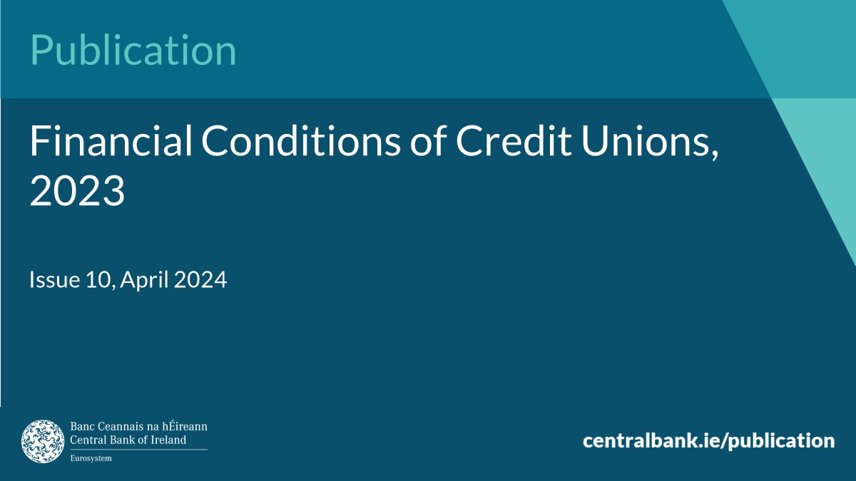 📑Earlier today we published the annual Financial Conditions of Credit Unions Report, providing an update on the financial performance and position of the sector. It also identifies some key trends. Read more here: centralbank.ie/news/article/p…