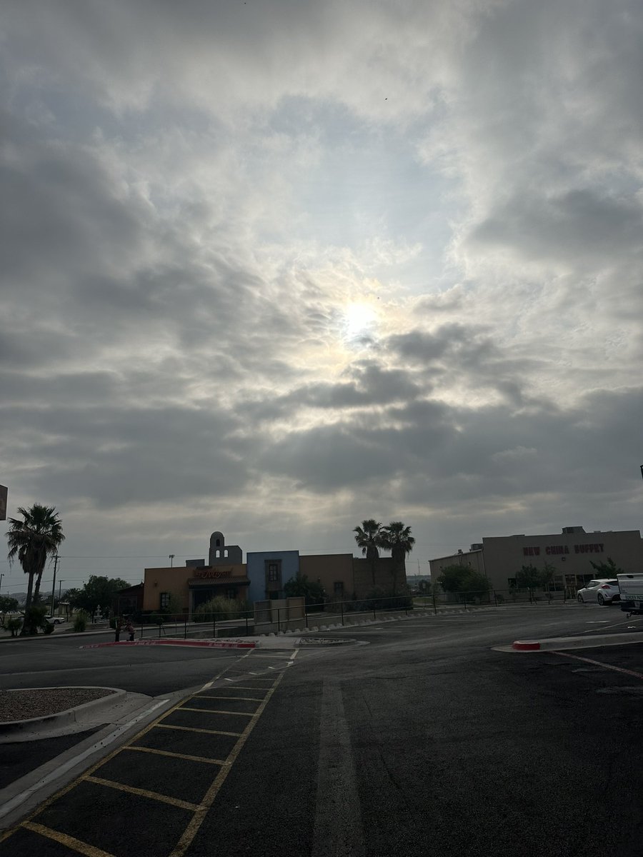 In Eagle Pass, the sun is trying to break through the clouds