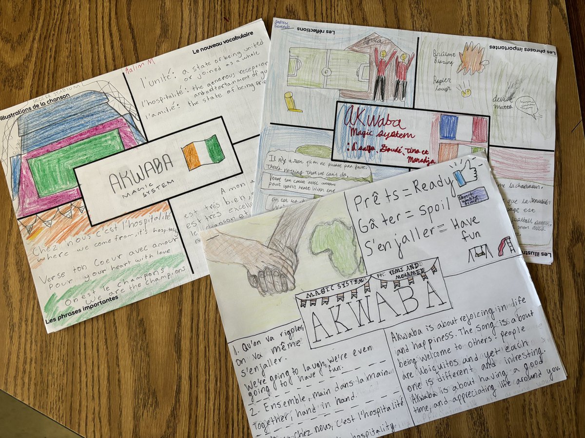 Many French students <a href="/glencrestms/">Glen Crest MS</a> crossing their fingers that <a href="/MagicSystemOffi/">MagicSystem Officiel</a> wins the #ManieMusicale2024 with their song #Akwaba. Here are just a few SmashDoodles.