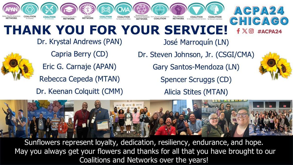 Join us in thanking and celebrating Chairs from our Coalitions and Networks who are transitioning out of active service this year. Thanks for all you have done for your entity and our space over the years!