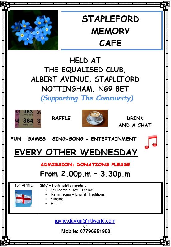 Stapleford Memory Cafe @SouthNottsPBP