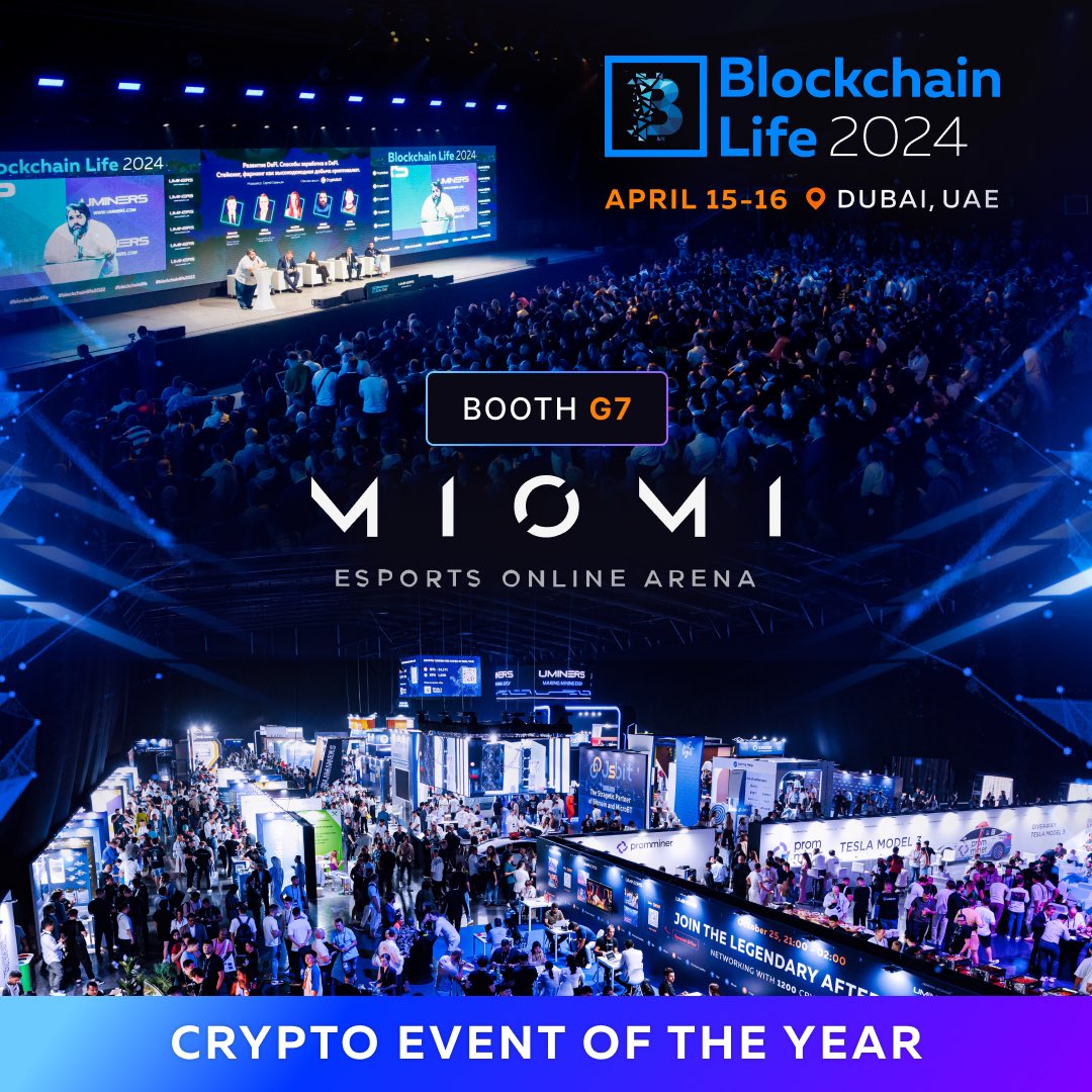 We're thrilled to announce that we're heading to the @BlLife_Forum in Dubai

Join us at Stand G7 and be part of the blockchain gaming revolution! See you at Blockchain Life in Dubai! 🎮🌐✨

#blockchainlife #dubai #dubaiweb3event #MiomiGame #Miomi #esports #cryptoconference