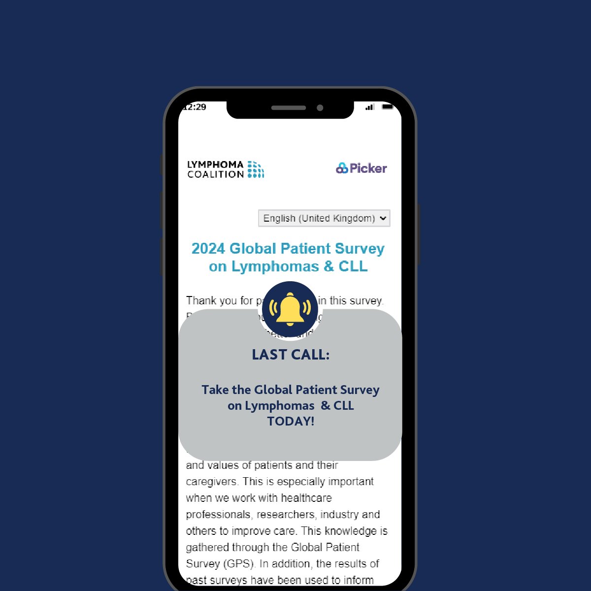 📣Last call: Lymphoma Coalition’s 9th Global Patient Survey on Lymphoma & CLL closes today. Patients and caregivers – take the time to share your experience now and make a difference in #lymphoma #CLL care worldwide. #lymsm bit.ly/LCGPS2024