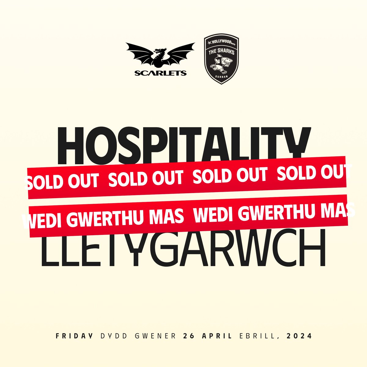 Our Oil4Wales Business club is sold out for our next home game against @SharksRugby 🏉 📩 We have limited availability in our alternative hospitality areas, contact commercial@scarlets.wales for more information. #YmaOHyd #BKTURC