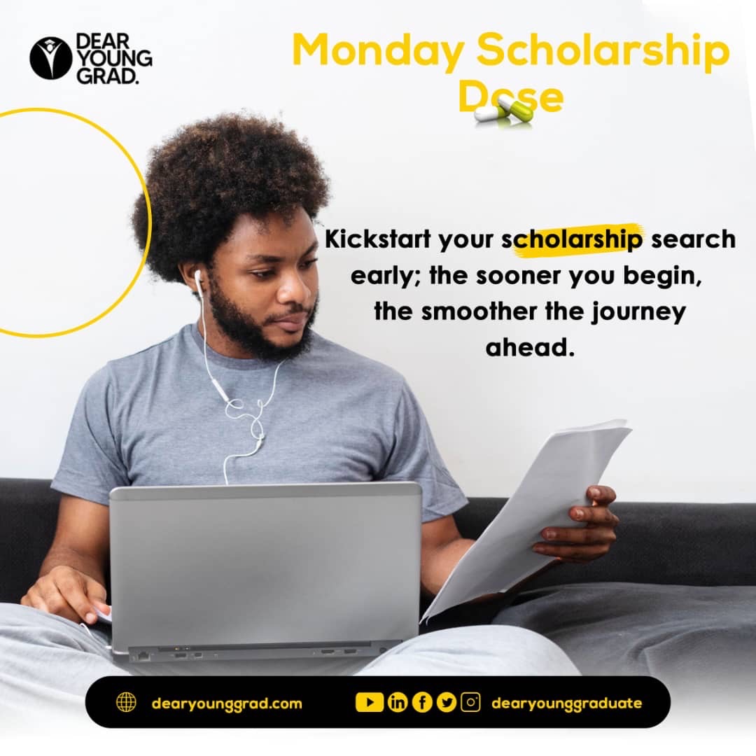 The search for scholarships can get overwhelming if you dont start on time. Begin your scholarship search as soon as possible to have ample time to research and apply for numerous opportunities. Watch our Scholarship video on how to search for scholarships youtu.be/6r3heLK_Io4?si…