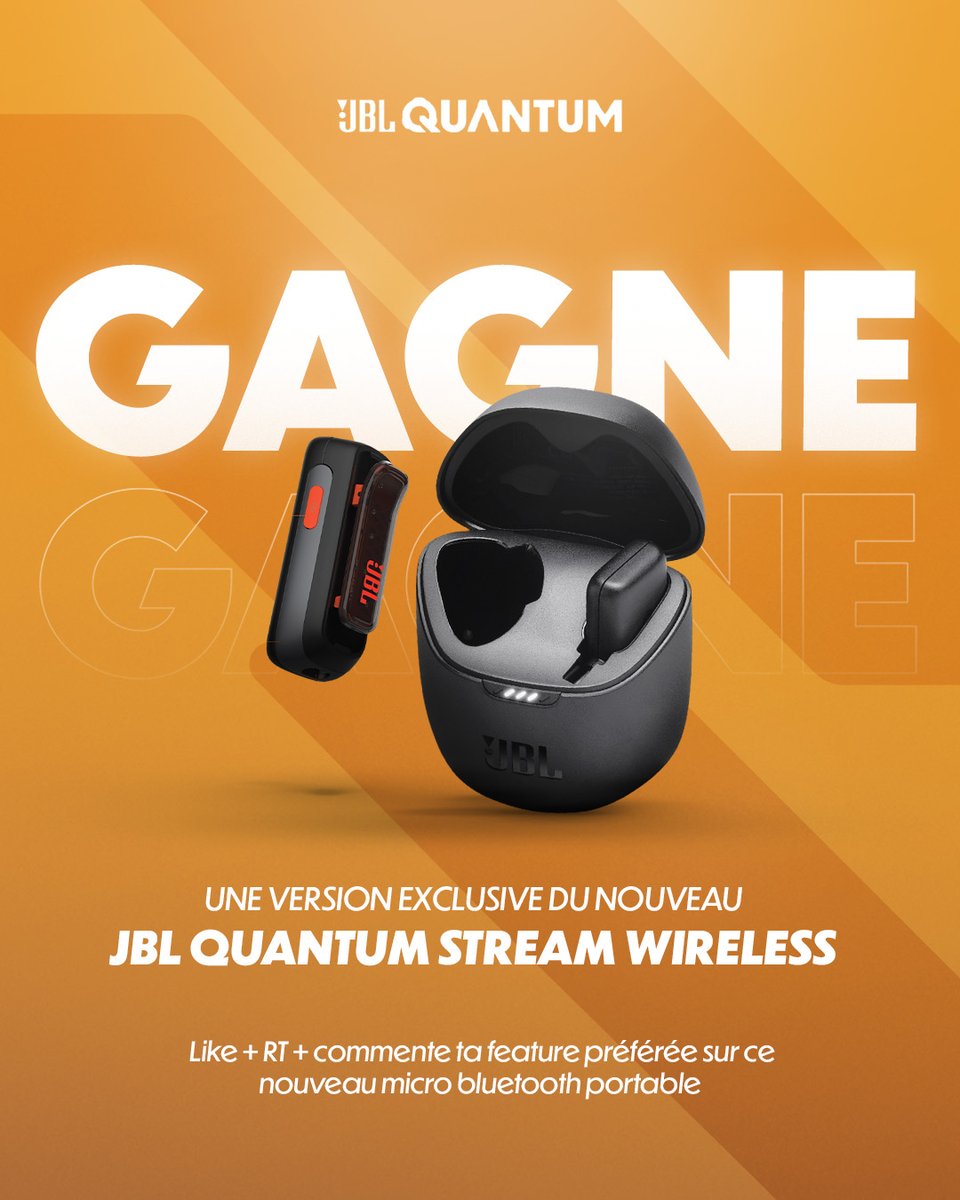 JBLQuantumFR's tweet photo. On vous offre une édition spéciale de notre nouveau JBL QUANTUM STREAM WIRELESS 🎁

Pour participer 👇
Like + RT + commente ta feature préférée sur ce nouveau micro bluetooth portable 👀

TAS 12.04 🍀 https://t.co/6zsRRJ0QP5