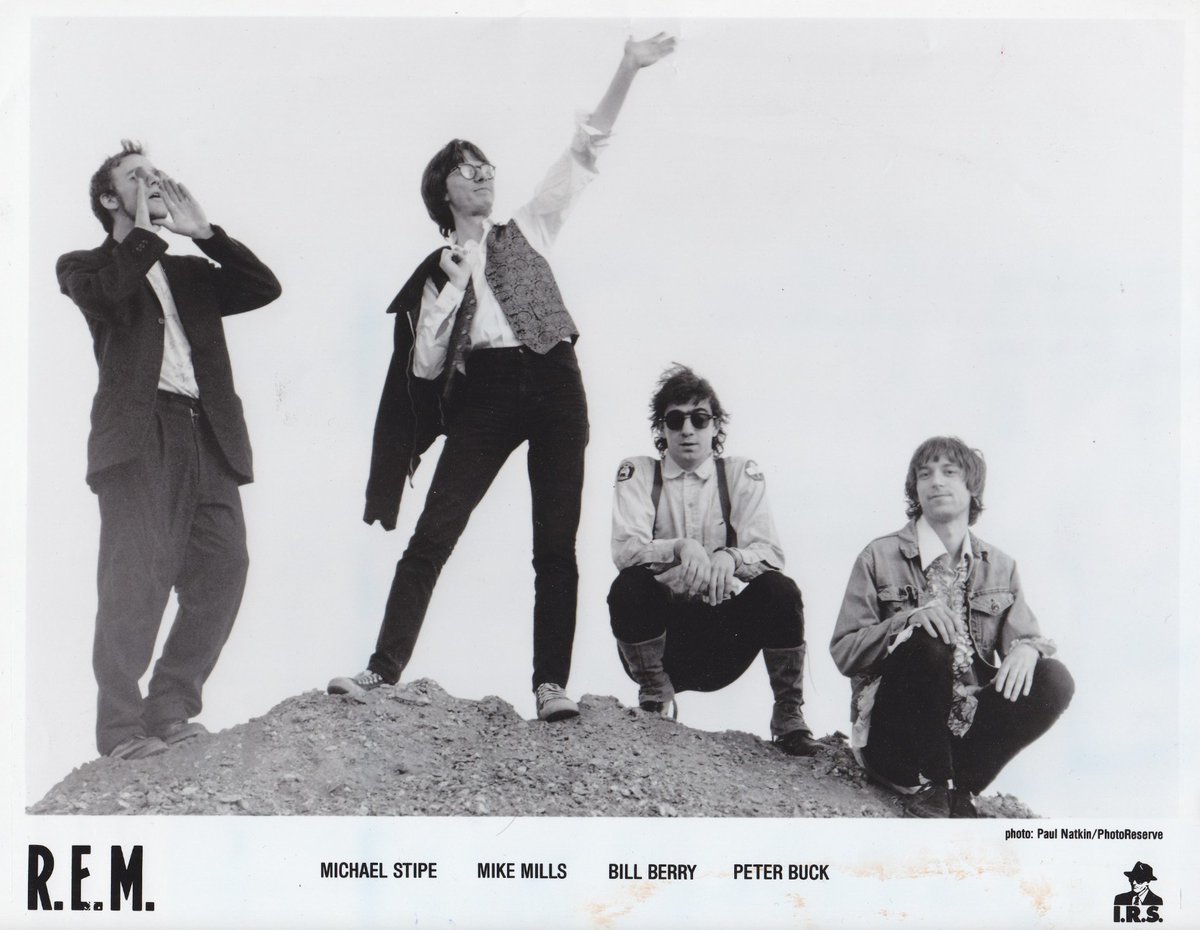 Paul Natkin photo of the band from early April 1985. The band hit the road a couple of weeks later for the Pre-Construction Tour in support of Fables Of The Reconstruction (released June '85).