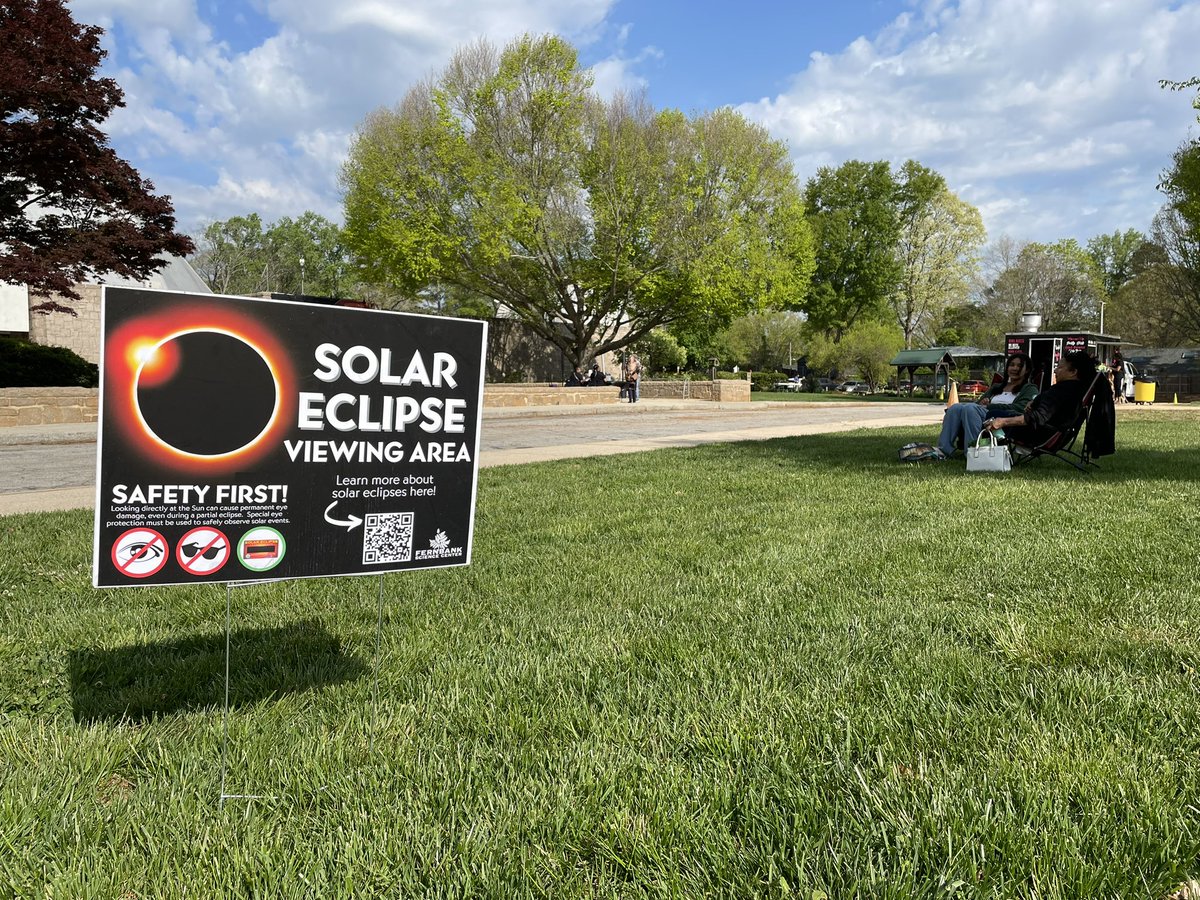 GETTING READY FOR SHOW IN SKY The first people are starting to gather at Fernbank Science Center, where a Solar Eclipse Viewing starts at noon. Georgia is not in the path that extends from Texas to New England, but we will experience a partial solar eclipse. #Eclipse2024