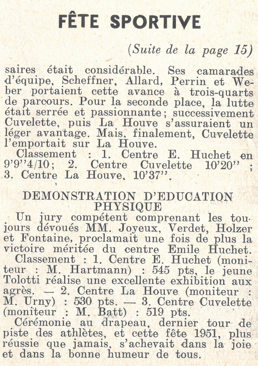 📜#MardiArchives : la fête sportive des apprentis Accompagnez le centre des archives industrielles et techniques de la #Moselle au stade pour applaudir les apprentis du groupe Sarre et Moselle des Houillères du bassin de Lorraine, en 1951... 📷 ©Mineurs de France, 07/1951