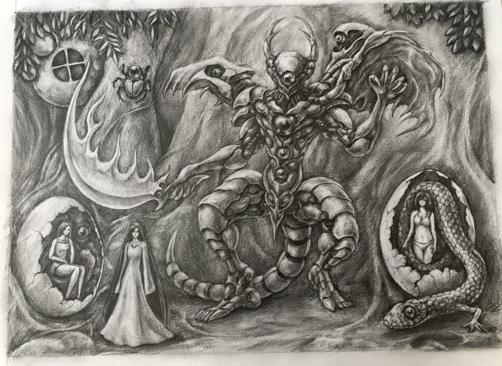 #一次創作
#絵描きさんフォロバ100 
#透明水彩  #鉛筆画 #アナログ絵 
#art #illusrtation #scifiart #fantasyart 