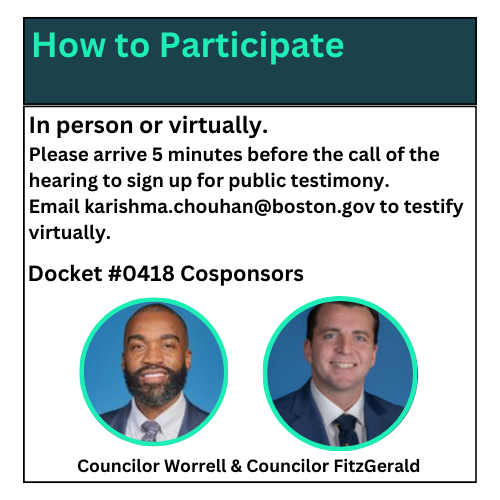 Tomorrow I will be chairing the following, sponsored by @VoteWorrell and @FitzforBoston: boston.gov/public-notices…