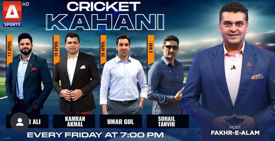 Tune into @asportstvpk every Friday at 7pm to Cricket Kahani….where I have heart to heart discussion with some wonderful cricketers….their stories, their pain, their heart aches, their grit and glory. Don’t forget to watch… #AskThePavilion