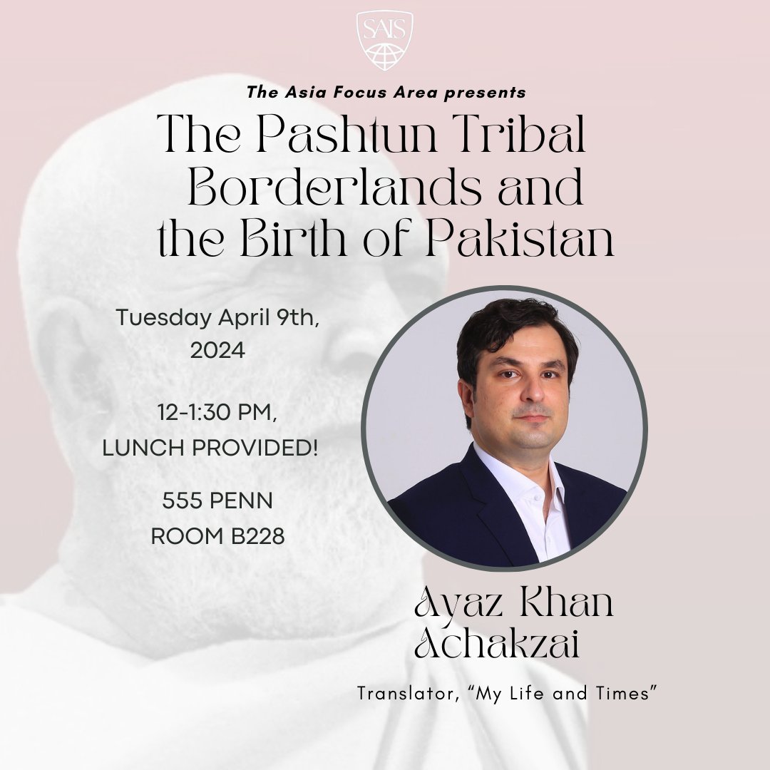 Join Professor @joshuatwhite and the Asia Focus Area for a conversation on the new book “My Life and Times,” the autobiography of Abdul Samad Khan Achakzai, recently translated by his grandson. Register: eventbrite.com/e/the-pashtun-…