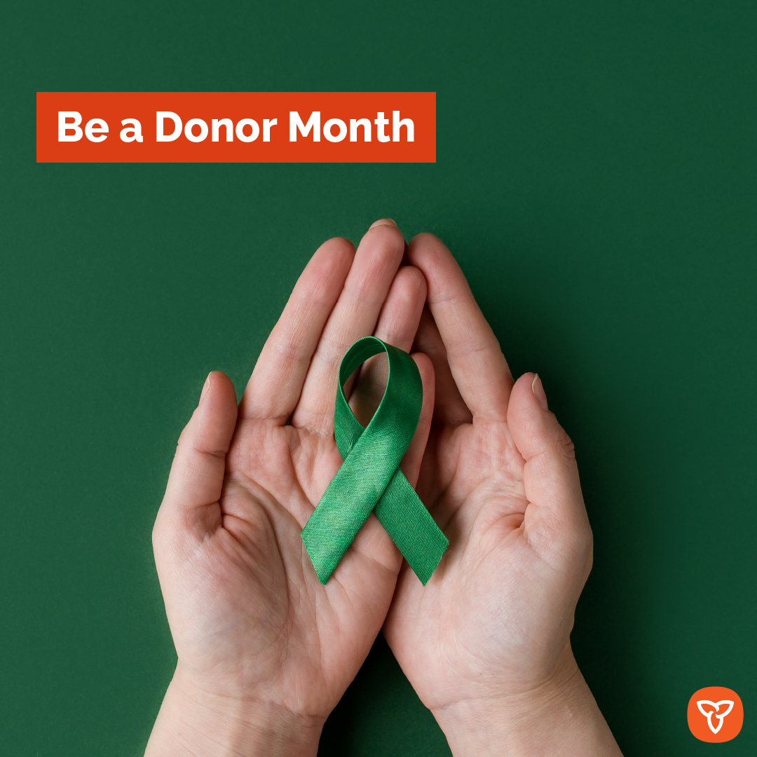 April is #BeADonor month. Did you know that one donor can help over 80 people get back to a more normal life? Help make a difference by registering to become an organ and tissue donor: ontario.ca/page/organ-and…