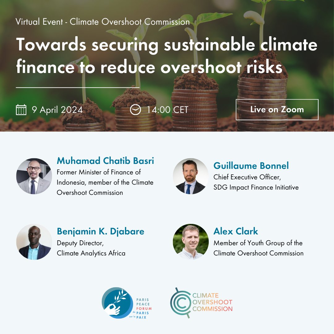 🪙🌱Join us tomorrow for a virtual event hosted by the @overshoot_comm on 'Securing sustainable climate finance to reduce overshoot risks.' Find out more 👉 bit.ly/3vTEbuV