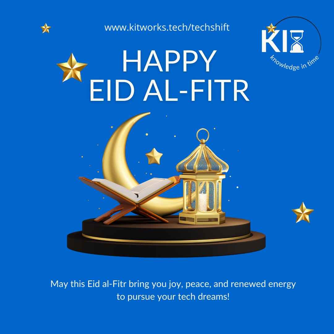 Happy Eid Al-Fitr May this festival bring joy, peace, and the energy to pursue your dreams. Feeling a spark to explore a new career path? We can help! www.kitworks.techshift