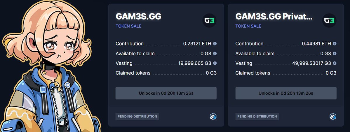 $G3 Private Sale - Secured ✅ $G3 Public Sale - Secured ✅ $G3 Airdrop - Secured ✅ @GAM3RSLobby NFT - Secured✅ Safe to say I'm deploying as heavily as possible into this project before the @GAM3Sgg_ $G3 token goes live. 3 exchanges confirmed for the listing tomorrow!…