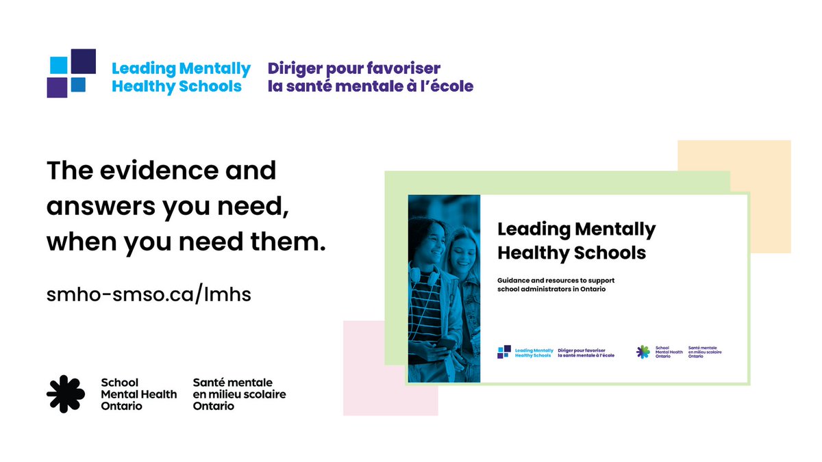 School administrators: lead a mentally healthy school with confidence with guidance from the updated Leading Mentally Healthy Schools resource. Get yours at smho-smso.ca/lmhs #LeadingMentallyHealthySchools