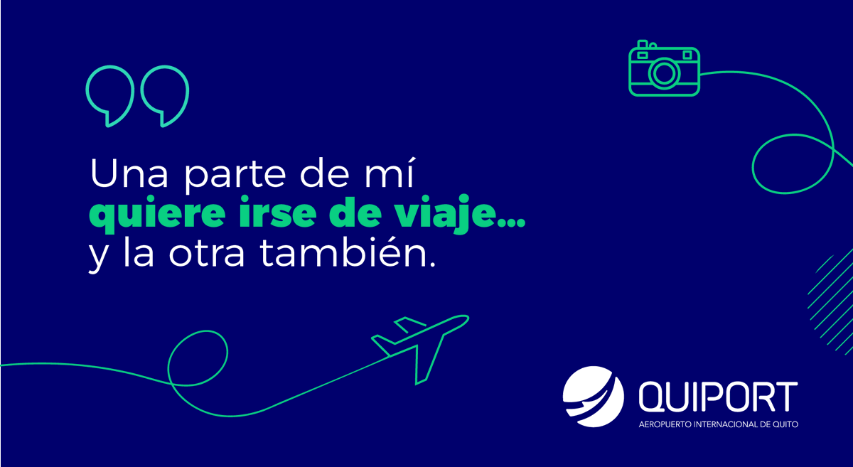 Y... ¡si es así! Prepárate para despegar con todas tus emociones desde el #AeropuertoUIO, déjate llevar por la aventura y descubre lo que el mundo tiene reservado para ti ✈️🌍 #Frasesviajeras