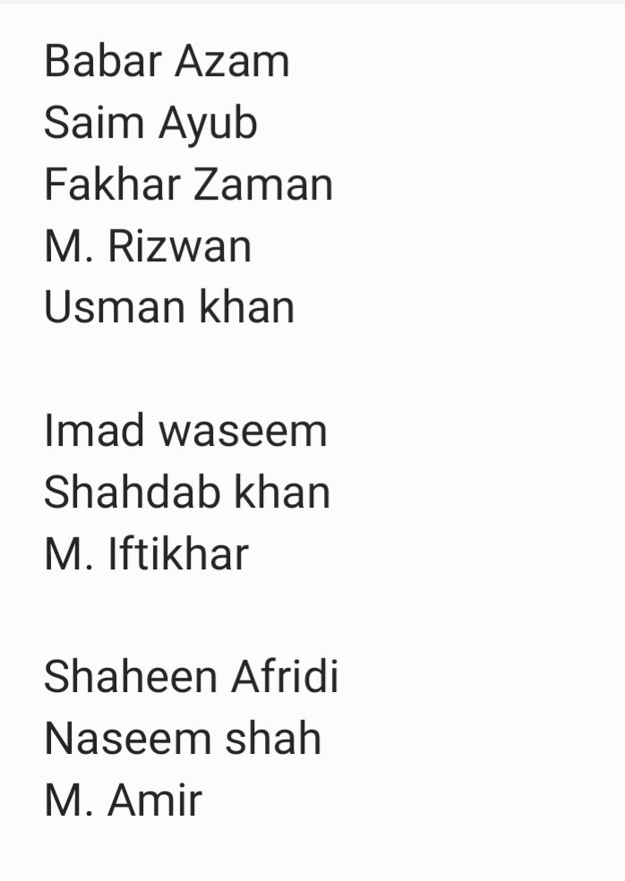 My Team for upcoming #ICCT20 world cup. Your comments ?

#Cricket #BabarAzam𓃵