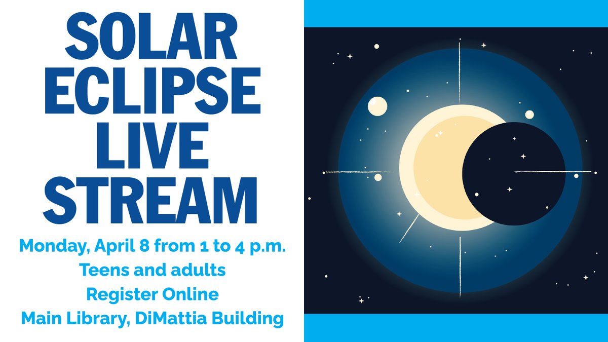 We are out of eclipse glasses. Watch the live stream with us at the Main Library from 1 to 4 p.m. today. Register at fergusonlibrary.org/event/solar-ec… #Eclipse2024