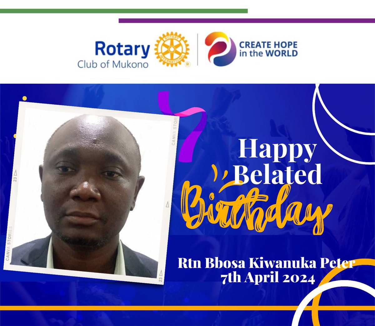 rcmukono's tweet photo. Happy belated birthday to our dear Rtn. Bosa Kiwanuka. We celebrate with you, and may the Lord continue to bless you as you serve above self. Much love from your rotary family. https://t.co/hWwNZctufS