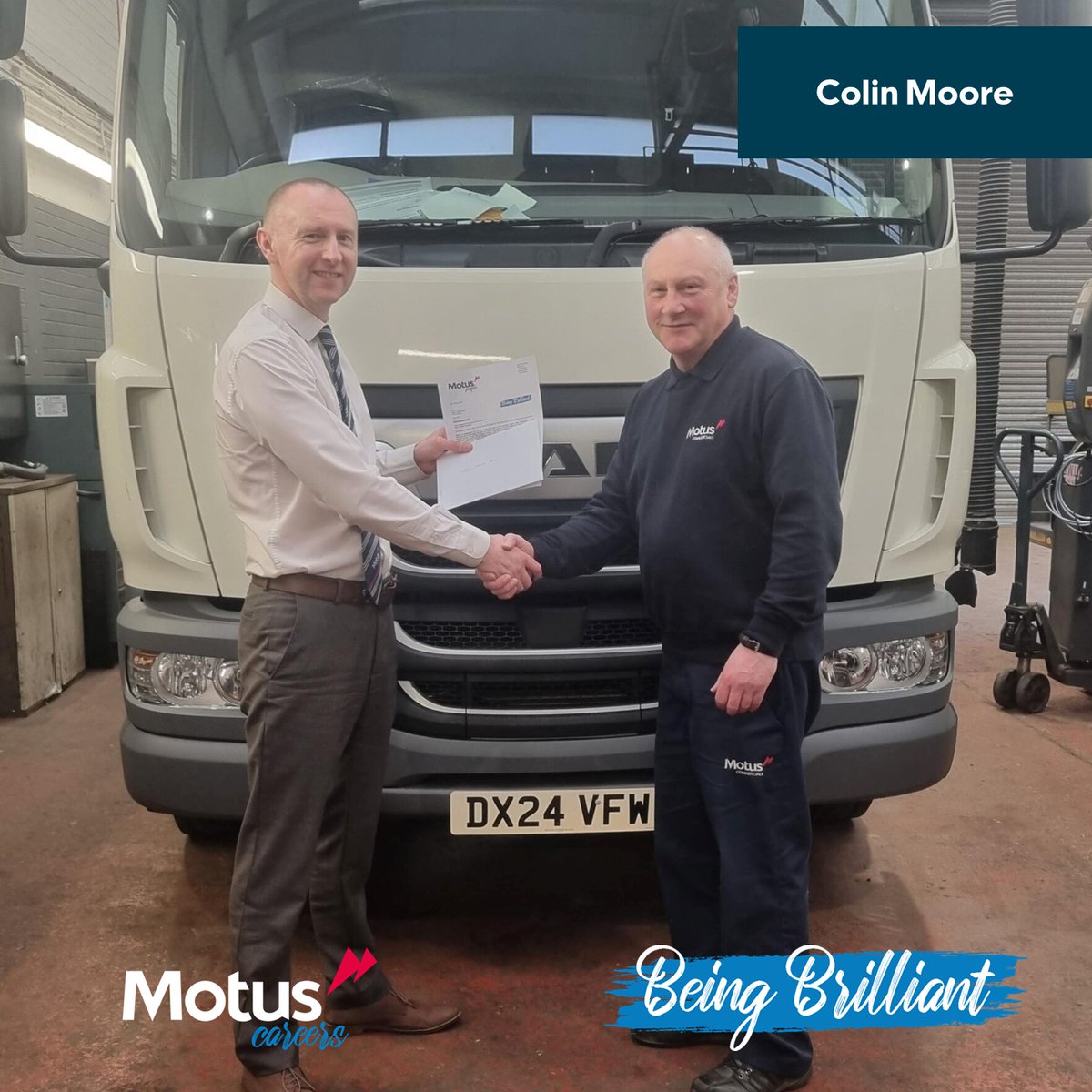 DOUBLE AWARD ALERT! 🚨

Congratulations to Colin, from Motus Commercials Wrexham, for receiving his 40 year long service award as well as a Being Brilliant award! ⭐

Well done Colin! 👏

#LongService #BeingBrilliant #Careers #MotusPeople #MotusCommercials