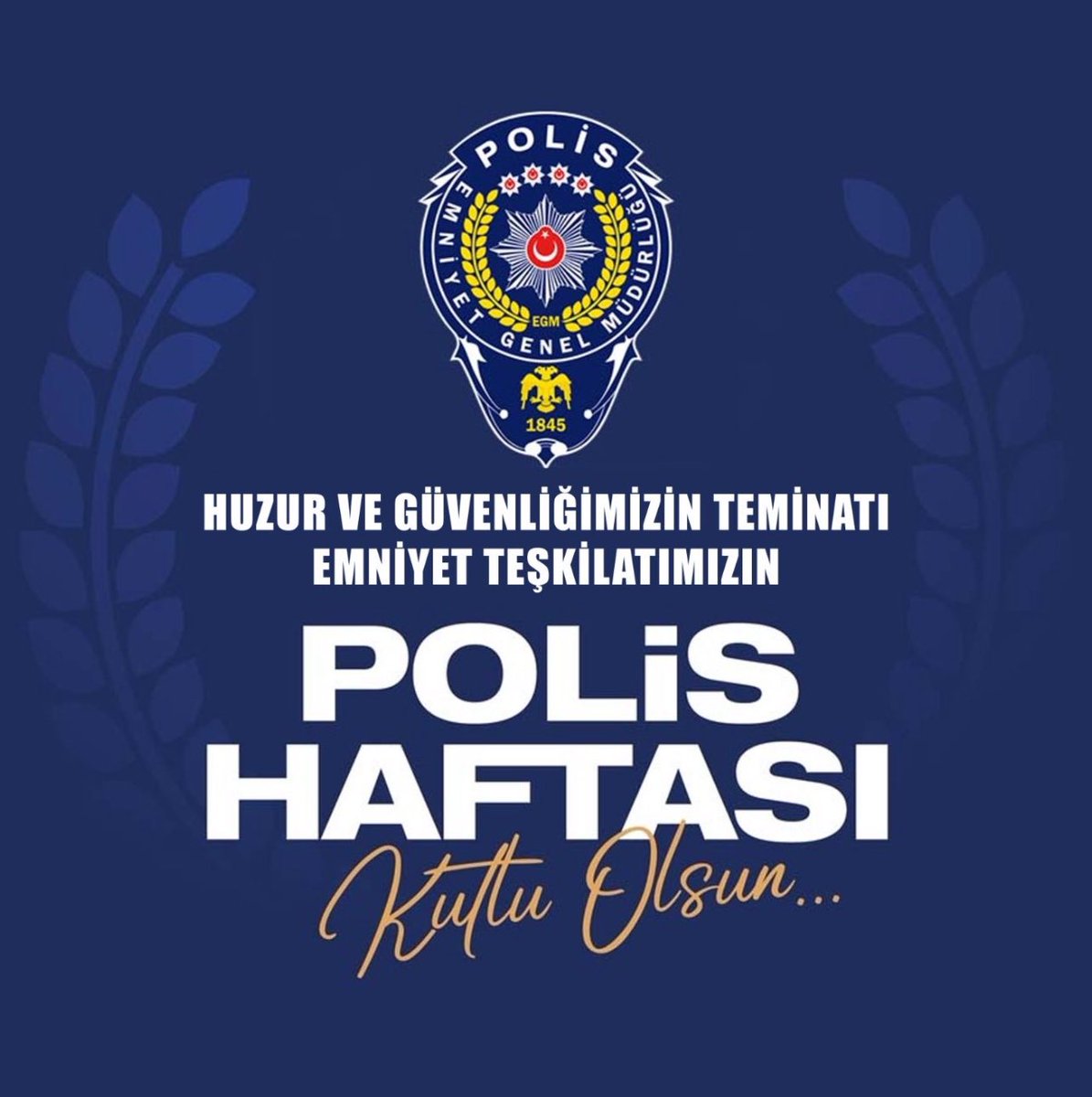 Huzurumuzun ve güvenliğimizin teminatı kahraman #TürkPolisTeşkilatı'mızın 
#PolisHaftası kutlu olsun🇹🇷