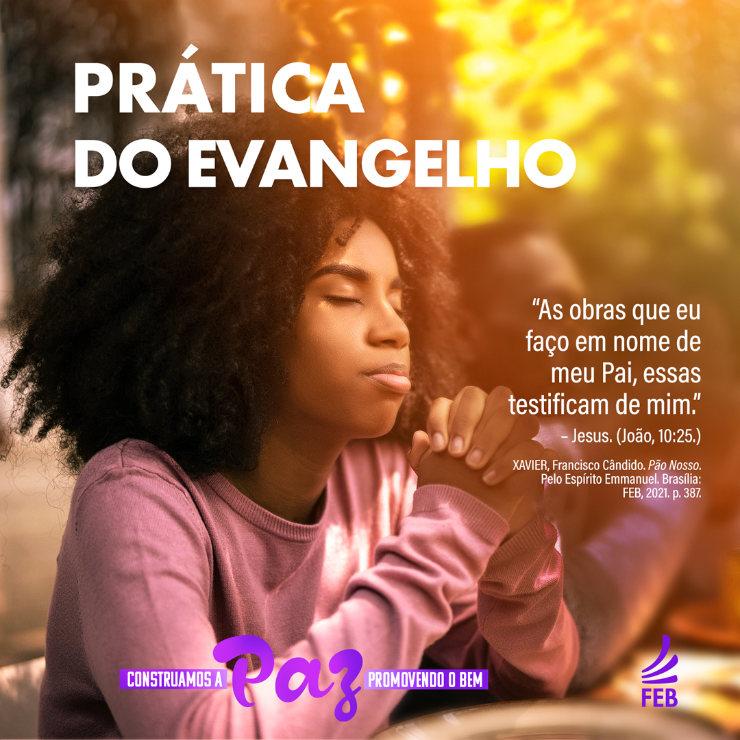 Hoje, trazemos para a reflexão as palavras de Jesus e o questionamento: como o testemunho de cada um em nome do Cristo fortalece a prática do Evangelho?
#paz #construamosapaz #promovendoobem #federacaoespiritabr #espiritismobr #campanhafeb