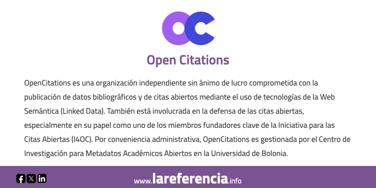 Conozca todo el trabajo de @opencitations en su sitio web: opencitations.net