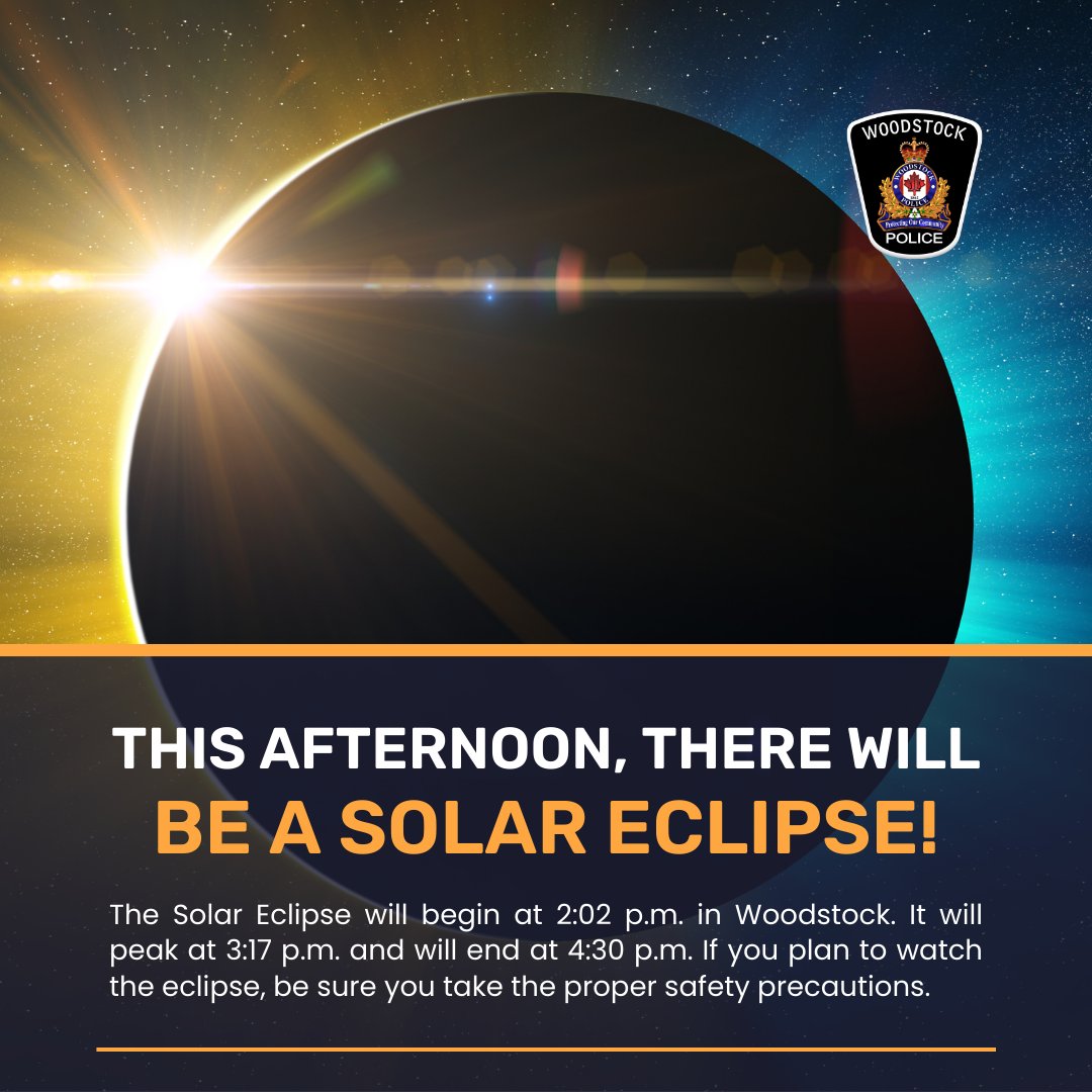 Looking forward to watching the solar eclipse? Be sure to do so safely! - Don't look directly at the sun without ISO-certified eclipse glasses - If driving, keep your eyes on the road & ensure your head lights are on - Avoid stopping on the side of roads/highways to watch