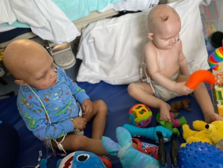 Tramaine was Ted's hospital buddy. Today is the day of his 5th birthday, and his family have returned to Little Ted's Lodge, in Snowdonia, to remember him. Here's a picture of our boys, playing together, when they were being treated at the QMC's paediatric oncology ward. We