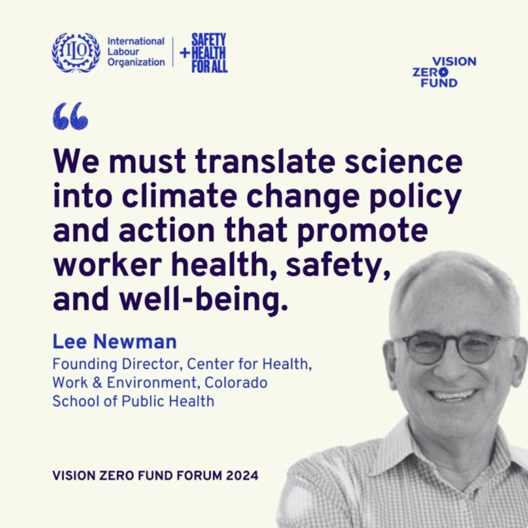 This week! The Vision Zero Fund's #VSF2024 will focus on the impact of #climatechange on #workersafety and health and advocate for collaborative efforts to make a positive difference. Join @LeeNewmanMD's session on Wednesday, 4/10. vzf.ilo.org/vzf-forum-2024/