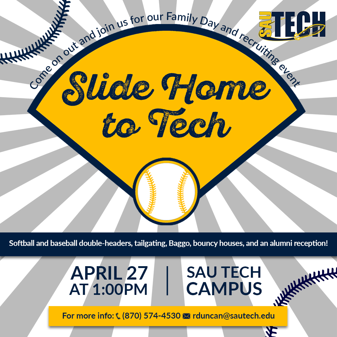 Mark your calendars for April 27 and join us for Slide Home to Tech! There will be plenty of activities to entertain the whole family! It's sure to be a great day and we can't wait to share it with you. See you there! #saut68 #sautrockets #fun
