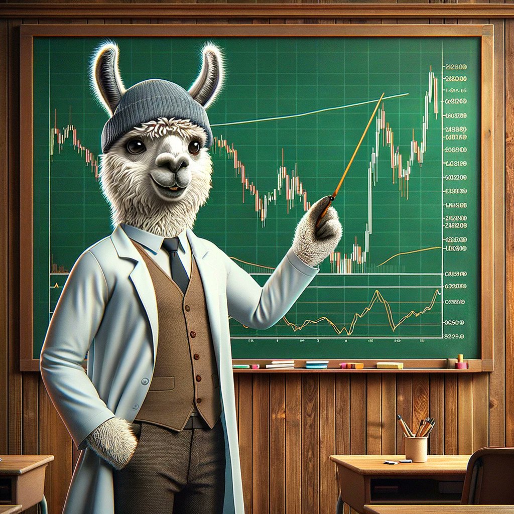 Prof. #WIFLAMA is in to give us today's forecast: a high chance of gains and a bullish front moving in! 🦙📈 Put on your smart hats, investors, we're charting the course to the moon! 🚀🌕 

#CryptoEconomics #ToTheMoon #MarketTrends #crypto #wiflama #wif #solana #sol #memecoin…