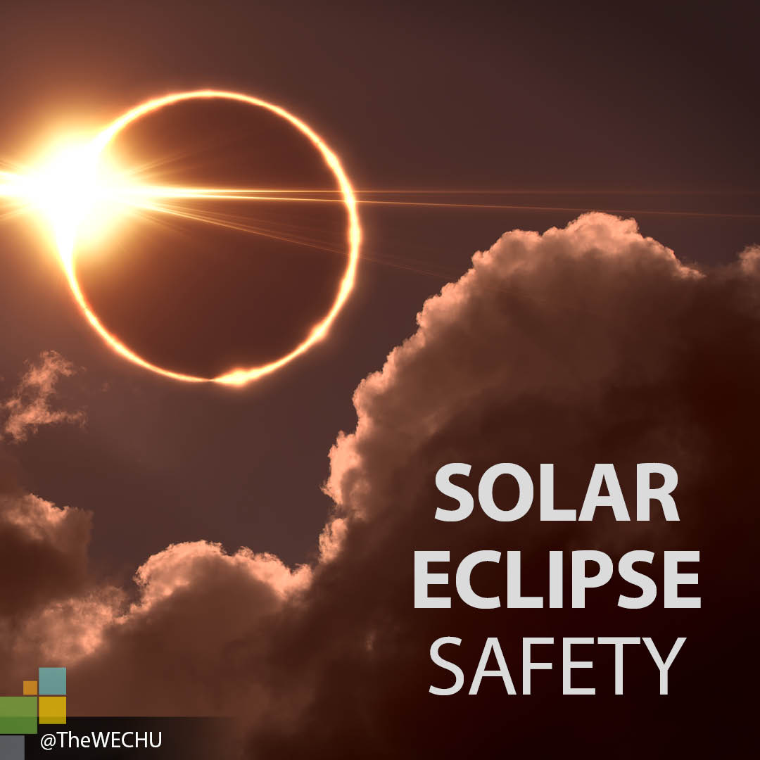 Today we will experience a solar eclipse 🌒 Whether you plan on heading to the path of totality or watching from your home, stay safe! If you don’t have protective eyewear that meets international standard ISO 12312-2, opt to watch online. For more tips: ow.ly/Wlgz50QYVF1