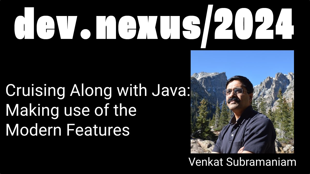 You read it right, The @venkat_s will be in the @devnexus 24' house presenting- Cruising Along with #Java: Making use of the Modern Features. Don't miss it! #Atlanta USA Apr 9-11, 2024