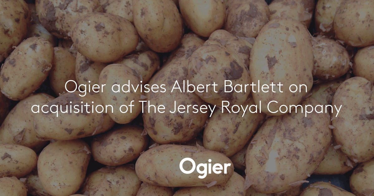 Ogier recently acted as sole legal adviser to its longstanding client Albert Bartlett on its acquisition of The Jersey Royal Company Limited. Read more: loom.ly/Nj16iP8 #Jersey #LocalLegalServices #CorporateLaw #Regulatory #MergersandAcquisitions