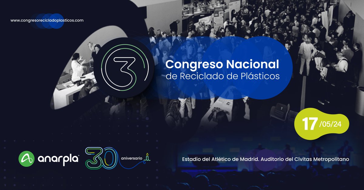 📢 Estamos preparados para el 3º Congreso Nacional de Reciclado de Plásticos

📅 17 de mayo de 2024

🕘 9:00  -18.00h

📍¡Auditorio del estadio Cívitas Metropolitano
🔴 ¡Inscripción abierta! congresorecicladoplasticos.com/registro/

¡No puedes faltar! 🙌

#CongresoAnarpla #rplasticos #reciclaje