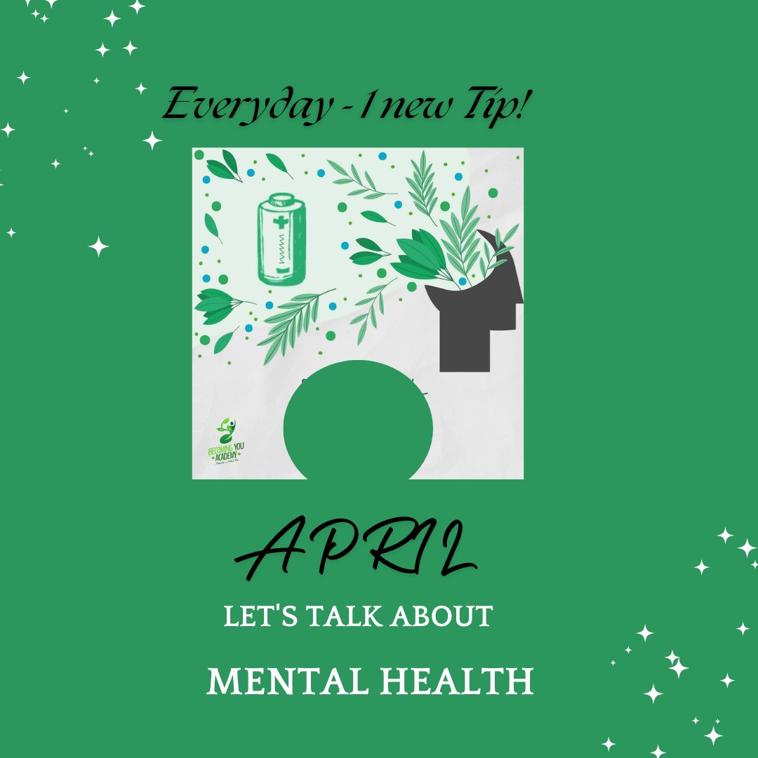 Your mental health matters.

You can also share your self-care tips and routines with in the comments.

... Towards a total life 🌱

#you #letstalkmentalhealth #apriltips #tips #selflove #mentalhealthmatters  #youmatter #mentalwellness #becomingyouacademy #towardsatotallife
