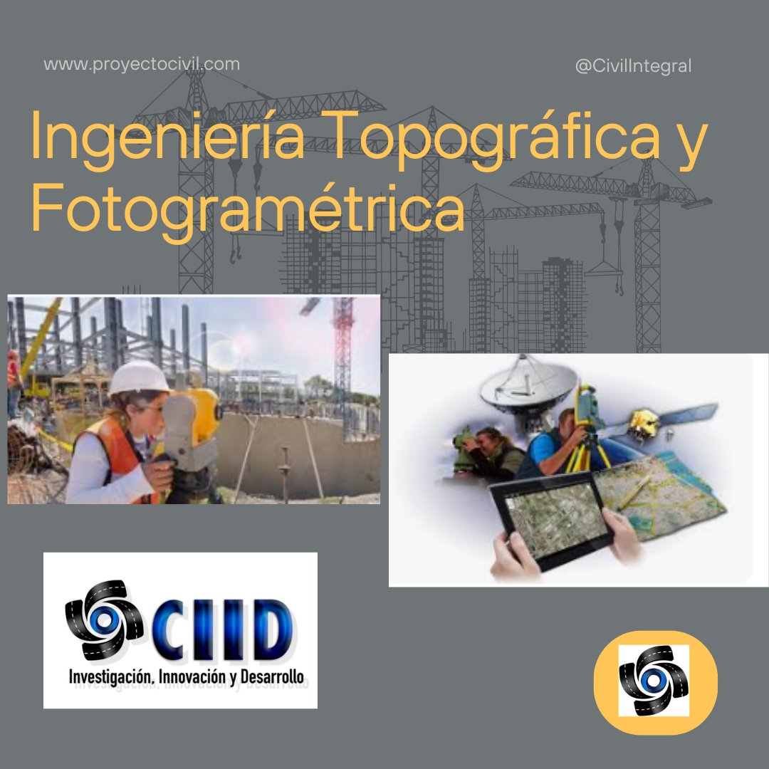 Ingeniería Topográfica y Fotogramétrica - Levantamientos topográficos (planimetrías y altimetrías) - Deslinde de propiedades - Georreferenciación - Planos - Proyectos geométricos - Supervisión y control de obra - Cuantificación de volúmenes y diagrama de masas.