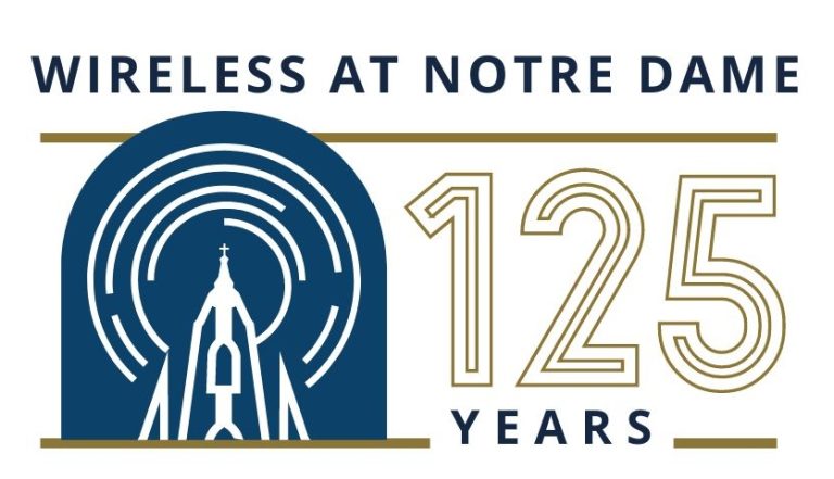 On April 19, 1899, the first long-distance wireless transmission in North America was sent from Notre Dame to Saint Mary's College. The University will mark the anniversary with events -- including a reenactment. Details here: wireless.nd.edu/125-years/