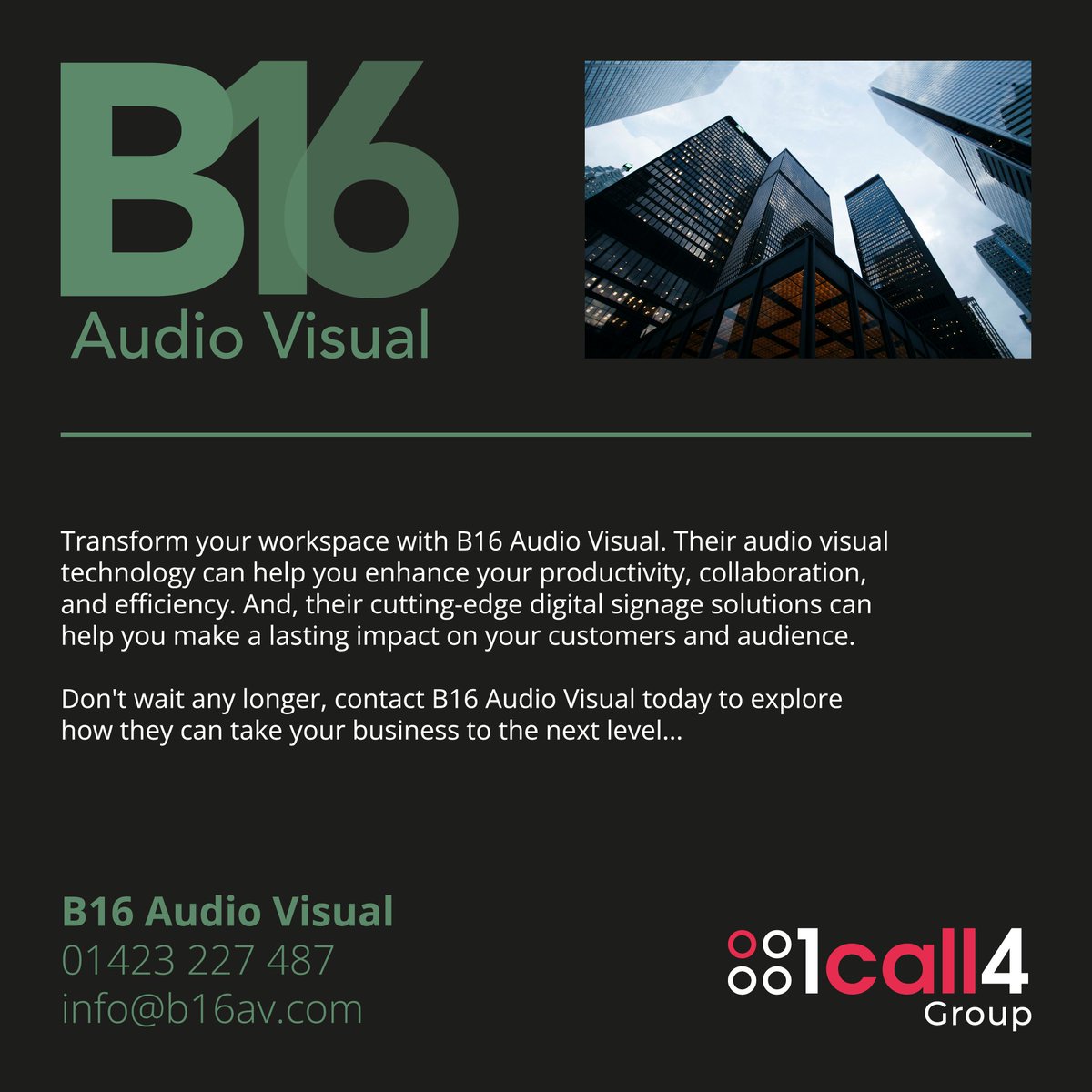 1Call4Group's tweet photo. Welcome to the 1Call4 Group...

Innovative payments solutions from YN Payments, and industry-leading digital signage and office tech from B16 Audio Visual.

Discover how their tailored solutions can empower your business to succeed... 

#epos #officetech #merchantservices #dooh https://t.co/hTuAshzA7K