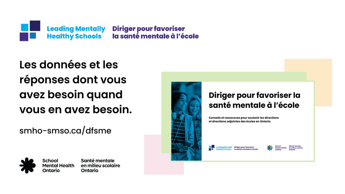 Directions d’école et directions adjointes : cette ressource actualisée contient des conseils qui vous aident à Diriger pour favoriser la santé mentale à l’école. Obtenez le guide sur smho-smso.ca/dfsme #DirigerPourFavoriserLaSantéMentale