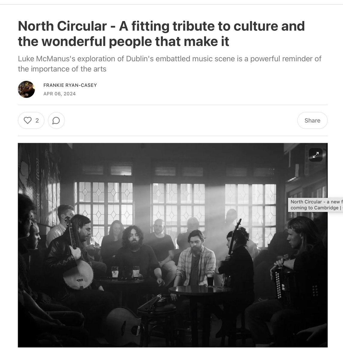 Thank you @FrankieRyanC for coming to see #NorthCircular at @HydeParkPH and writing so thoughtfully about it. franksrants.substack.com/p/north-circul…