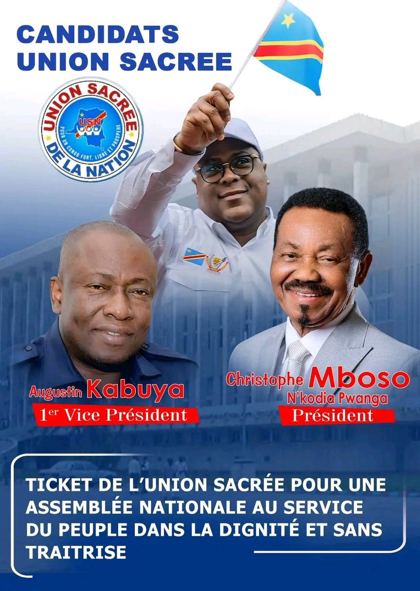 #RDC: Candidat de l <a href="/RDC_UNIONSACREE/">Union Sacrée RDC</a> pour l <a href="/AssembleeNatRDC/">Assemblée nationale 🇨🇩</a> . 

Suivons toujours..