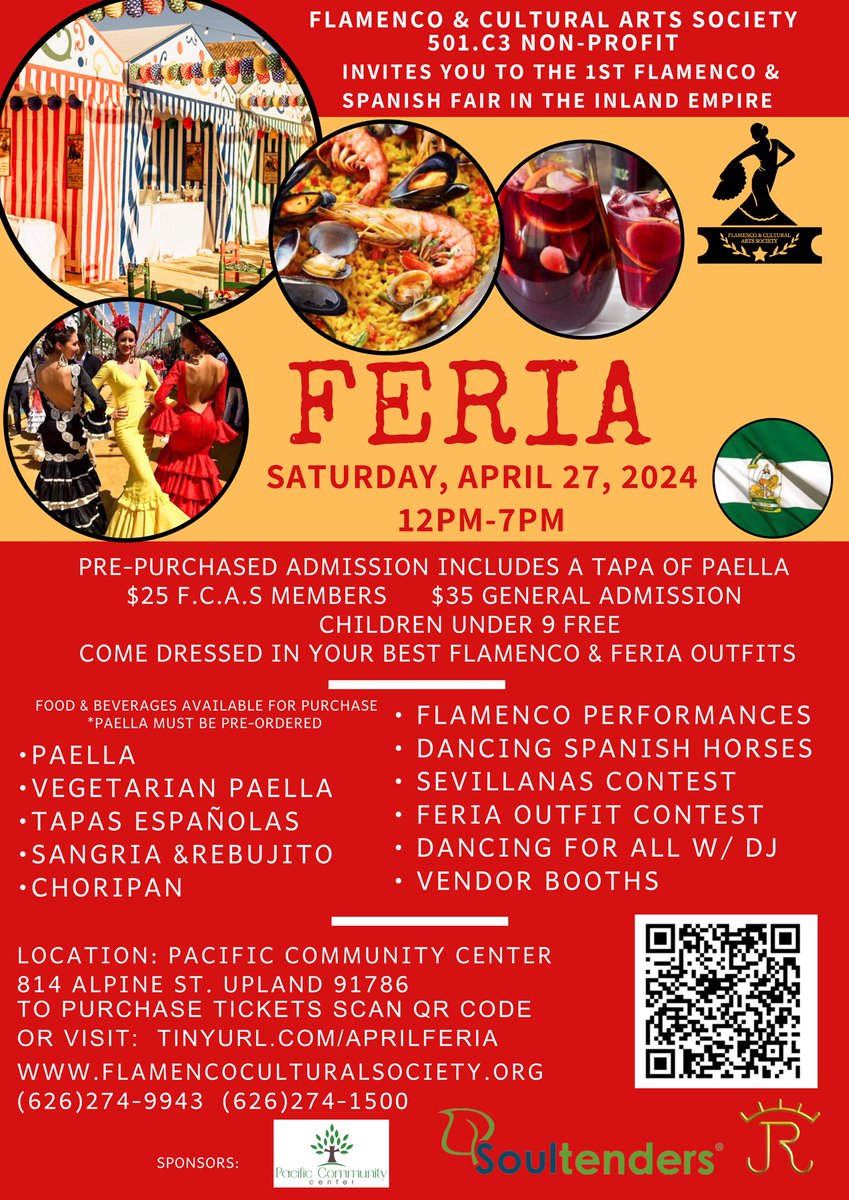 lasoleflamenco's tweet photo. Tickets on sale for the Feria de Abril Upland. Visit www.tinyirl/aprilferia  to get your tickets https://t.co/iuoQPxeKkv