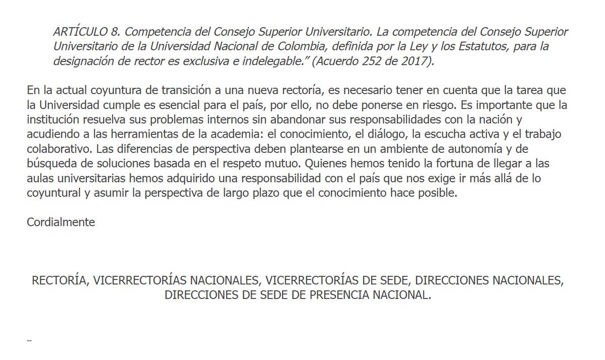 #ParaLeer Comunicado a la #ComunidadUNAL: La #UNAL, como el más importante proyecto cultural, científico y colectivo de la nación colombiana, tiene como propósito superior la formación de ciudadanos y profesionales íntegros 👉 bit.ly/3VKEuCZ Vía @PrensaUNAL