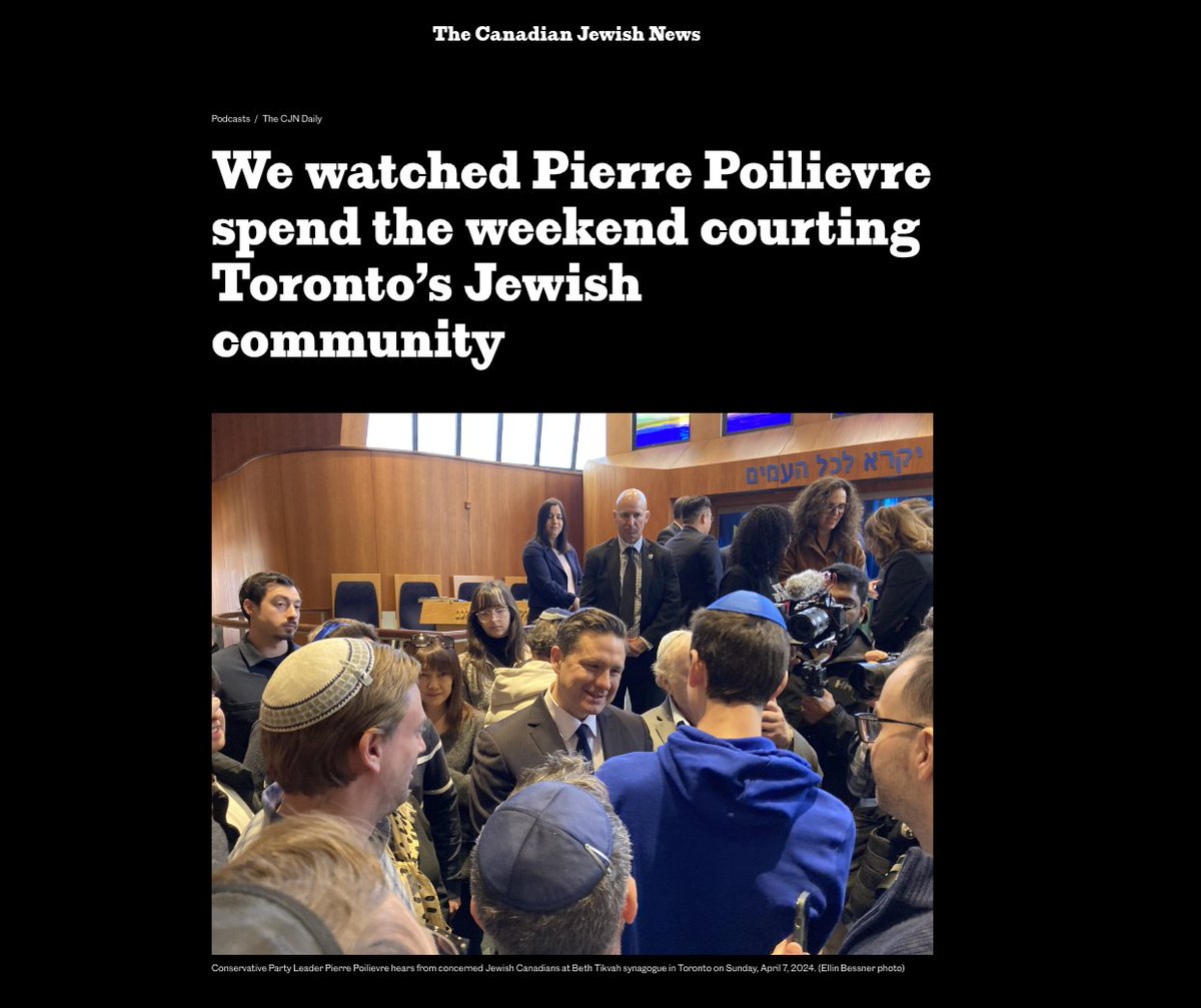Why @CPC_HQ leader @PierrePoilievre's strong support for @Israel & Jewish people is increasingly being embraced by many 🇨🇦 Jews post Oct. 7 after @JustinTrudeau government's support for UNRWA, blocking arms sales 4 Israel. On @TheCJN Daily thecjn.ca/podcasts/we-wa… #canpoli